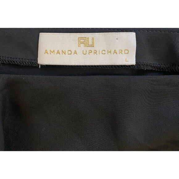 Amanda Uprichard One Shoulder Ruffle Black Top Blouse Evening Party Size LARGE - Picture 5 of 8